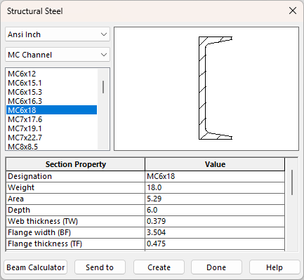 Structural Steel dialog box